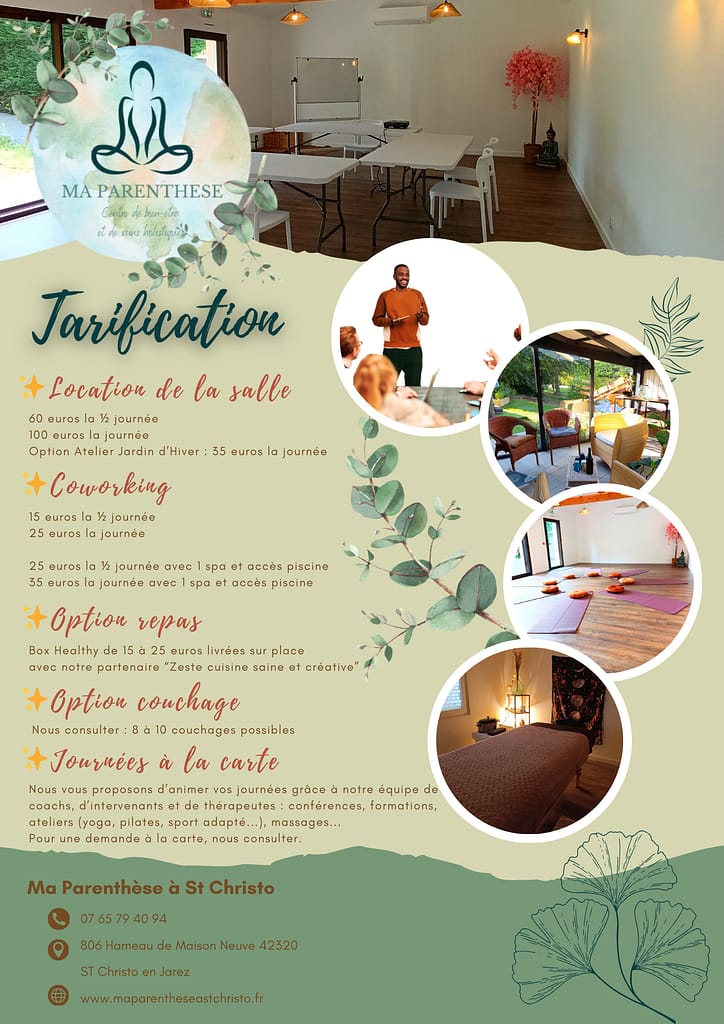 Tarifs professionnels de Location de la Salle de réception TAO avec cuisine, vidéoprojecteur, fibre...