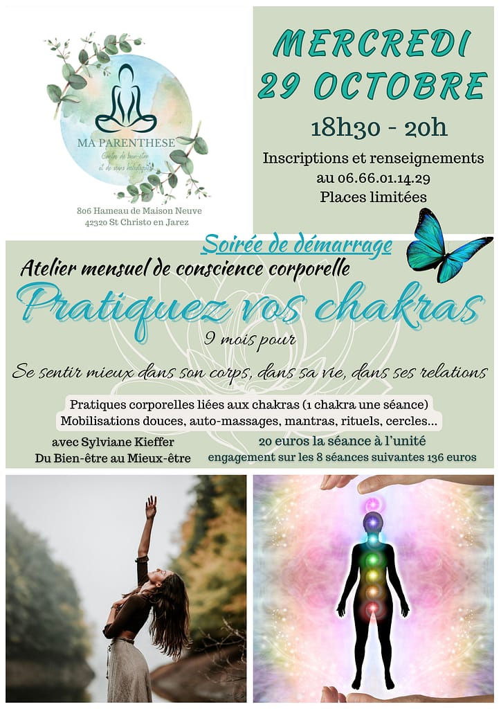 Atelier de conscience corporelle Pratiquez Vos Chakras