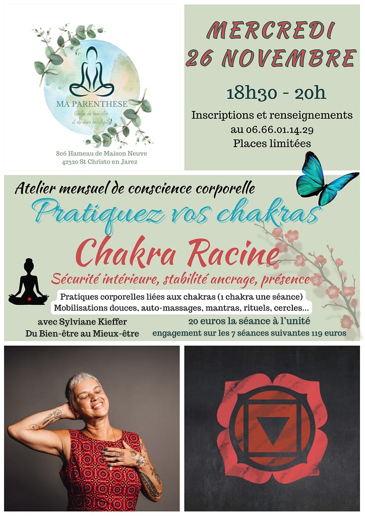 Atelier de conscience corporel, premier chakra, le chakra racine