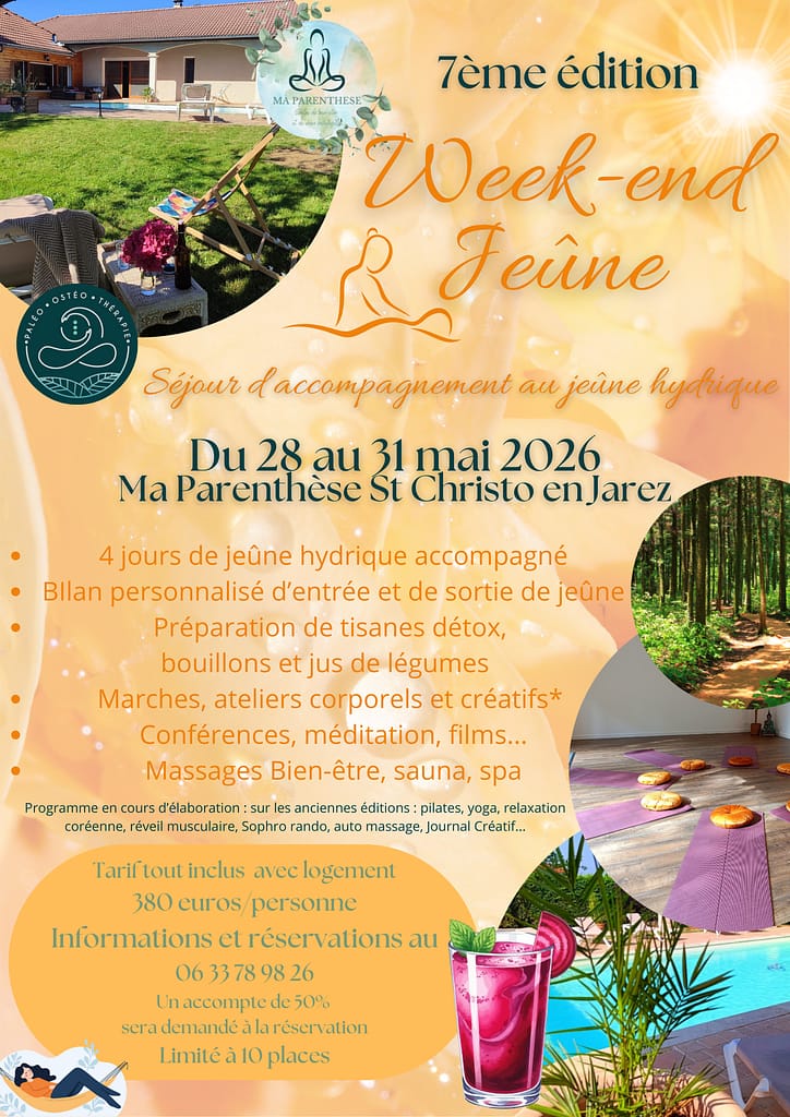 Séjour de jeûne hydrique sur 4 jours avec activités